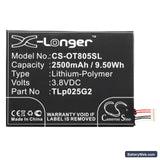 Alcatel One Touch Pixi 4 6.0 Replacement Battery, 3.8V, 2500mAh, Li-Polymer 3