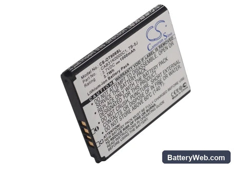 Alcatel OT-906 Replacement Battery, 3.7V, 1000mAh, Li-ion 5