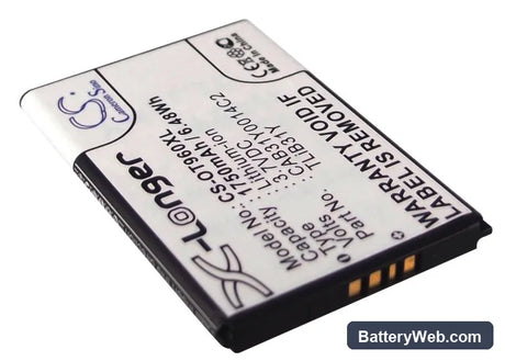 Alcatel OT-960 Replacement Battery, 3.7V, 1750mAh, Li-ion 2