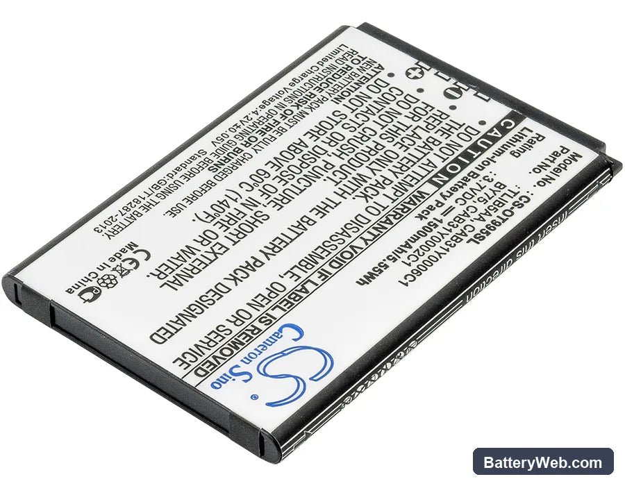 TCL A860 Replacement Battery, 3.7V, 1500mAh, Li-ion 2
