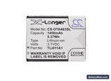 Alcatel One Touch Pixi Glitz Replacement Battery, 3.7V, 1450mAh, Li-ion 5
