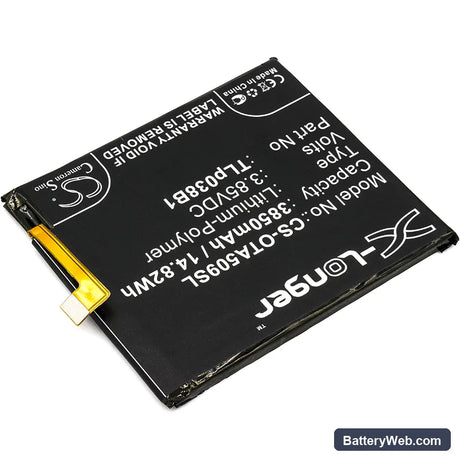 Alcatel A7 Replacement Battery, 3.85V, 3850mAh, Li-Polymer 2