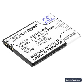 Alcatel OneTouch 3082X Replacement Battery, 3.7V, 1350mAh, Li-ion 1