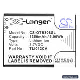 Alcatel OneTouch 3082X Replacement Battery, 3.7V, 1350mAh, Li-ion 3