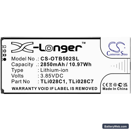 AT&T 4188C Replacement Battery, 3.85V, 2850mAh, Li-ion 3