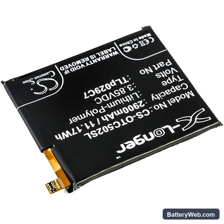 Alcatel One Touch Idol 3C Replacement Battery, 3.85V, 2900mAh, Li-Polymer 2