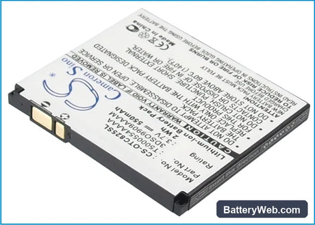 Alcatel OT-C825 Replacement Battery, 3.7V, 550mAh, Li-ion 1