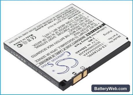 Alcatel OT-C825 Replacement Battery, 3.7V, 550mAh, Li-ion 2