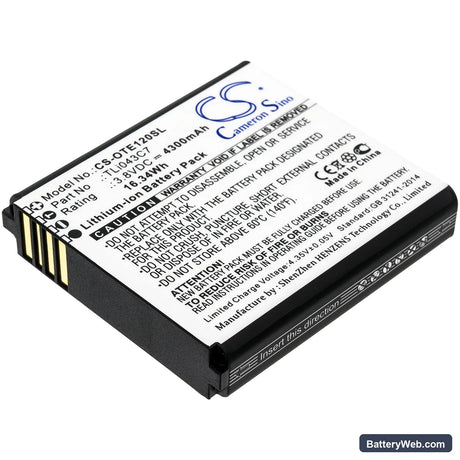 Alcatel EE120 Replacement Battery, 3.8V, 4300mAh, Li-ion 1
