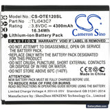 Alcatel EE120 Replacement Battery, 3.8V, 4300mAh, Li-ion 3