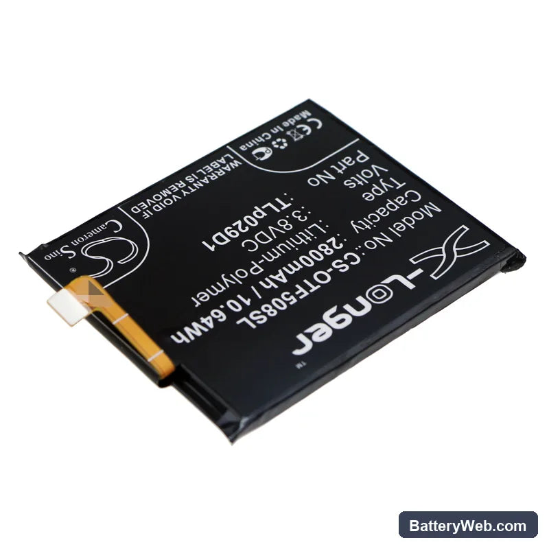 Alcatel 3 Replacement Battery, 3.8V, 2800mAh, Li-Polymer 2