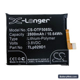 Alcatel 3 Replacement Battery, 3.8V, 2800mAh, Li-Polymer 3