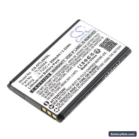Alcatel OT-2038X Replacement Battery, 3.7V, 950mAh, Li-ion 1
