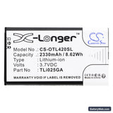 Alcatel Link Zone Replacement Battery, 3.7V, 2330mAh, Li-ion 3