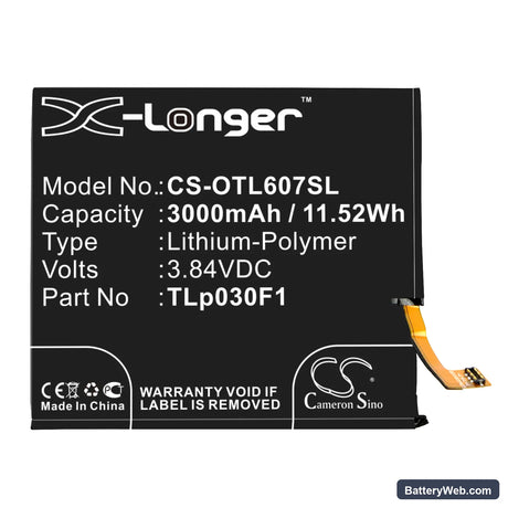 Vodafone Smart Platinum 7 Replacement Battery, 3.84V, 3000mAh, Li-Polymer 3