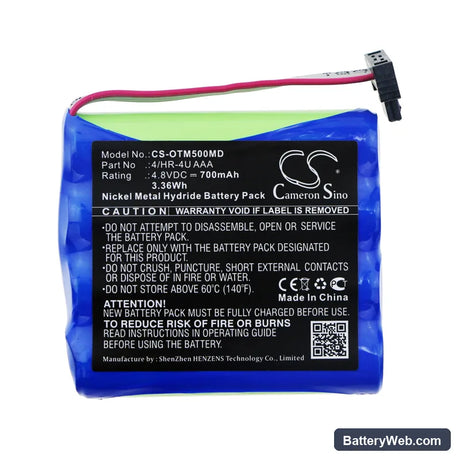 Optomed Smartscope M5 Replacement Battery, 4.8V, 700mAh, Ni-MH 3