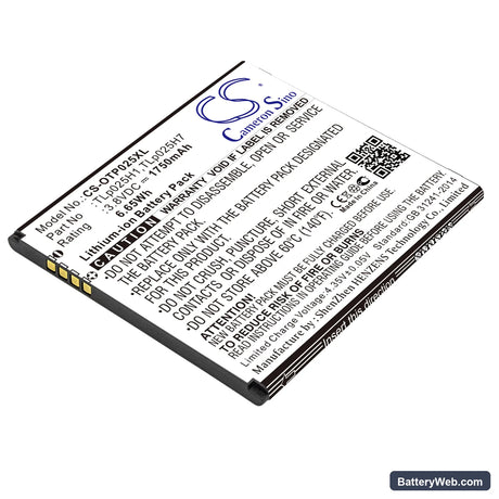 Alcatel One Touch POP 4 Replacement Battery, 3.8V, 1750mAh, Li-ion 1