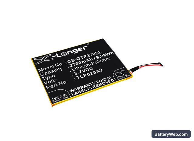 Alcatel One Touch Icin Replacement Battery, 3.7V, 2700mAh, Li-Polymer 1