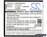 Alcatel One Touch Pixi 4 3.5 Replacement Battery, 3.7V, 1300mAh, Li-ion 5