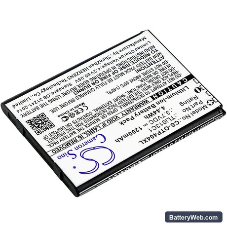 Alcatel One Touch Go Flip Replacement Battery, 3.7V, 1200mAh, Li-ion 2