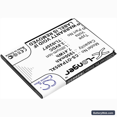 Alcatel One Touch Pixi 4 5 Replacement Battery, 3.8V, 1950mAh, Li-ion 2