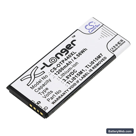 Alcatel One Touch Pixi 4 4.0 Replacement Battery, 3.8V, 1200mAh, Li-ion 1