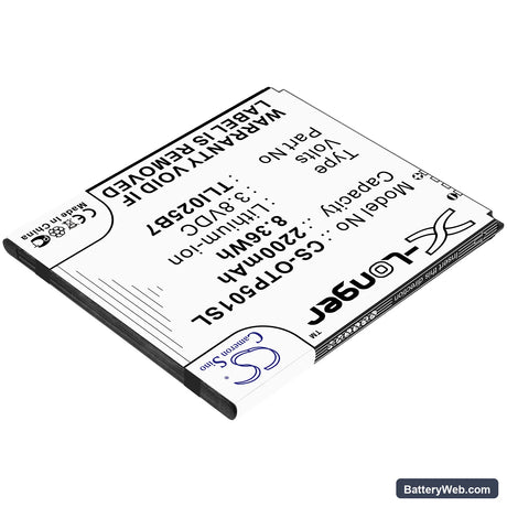 Alcatel A3 Plus Replacement Battery, 3.8V, 2200mAh, Li-ion 2
