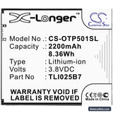 Alcatel A3 Plus Replacement Battery, 3.8V, 2200mAh, Li-ion 3