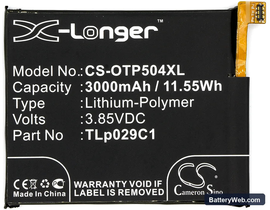 GreatCall Jitterbug Smart 2 Replacement Battery, 3.85V, 3000mAh, Li-Polymer 5
