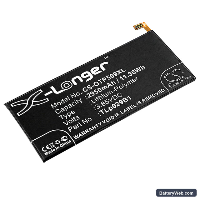 Alcatel Touch Pop 4S Replacement Battery, 3.85V, 2950mAh, Li-Polymer 1