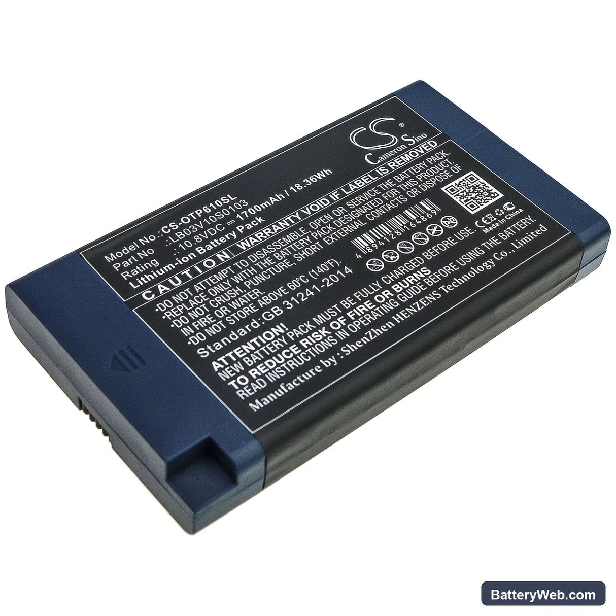 OPWILL OTP6123 Replacement Battery, 10.8V, 1700mAh, Li-ion 1