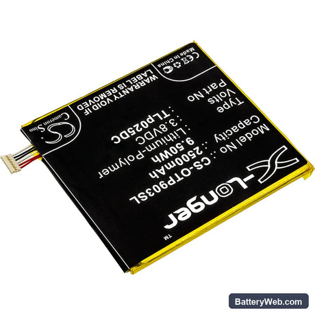 Alcatel OT-8050D Replacement Battery, 3.8V, 2500mAh, Li-Polymer 2