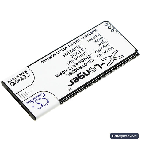 Alcatel 5005R Replacement Battery, 3.8V, 2000mAh, Li-ion 2