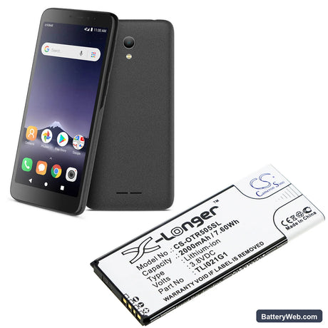 Alcatel 5005R Replacement Battery, 3.8V, 2000mAh, Li-ion 4