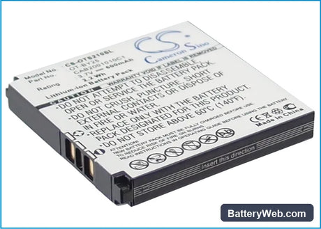 Alcatel OT-S210 Replacement Battery, 3.7V, 600mAh, Li-ion 1