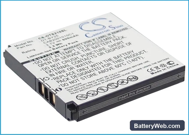 Alcatel OT-S210 Replacement Battery, 3.7V, 600mAh, Li-ion 1