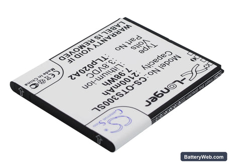 Alcatel One Touch POP S3 Replacement Battery, 3.8V, 2100mAh, Li-ion 3