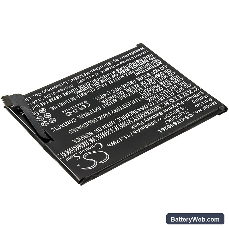 Alcatel 1S Replacement Battery, 3.85V, 2900mAh, Li-Polymer 2