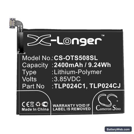 Verizon Avalon V Replacement Battery, 3.85V, 2400mAh, Li-Polymer 3