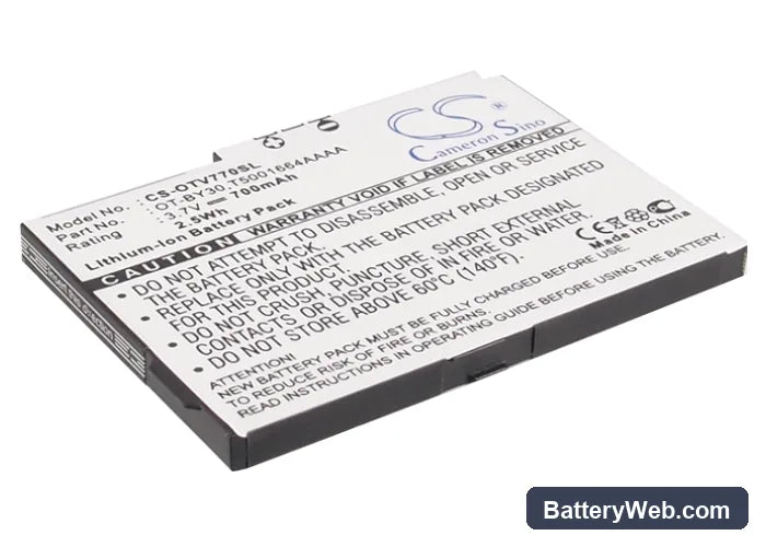 Alcatel OT-V770 Replacement Battery, 3.7V, 700mAh, Li-ion 2