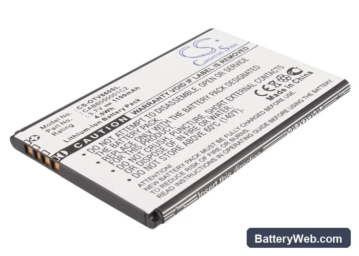Vodafone Smart II Replacement Battery, 3.7V, 1100mAh, Li-ion 1