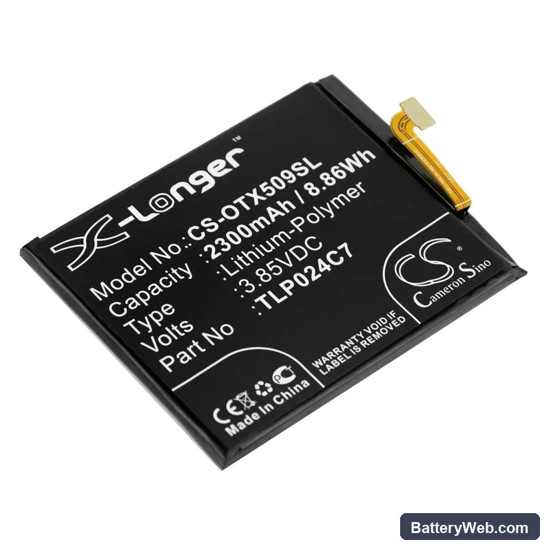 Alcatel 1X Replacement Battery, 3.85V, 2300mAh, Li-Polymer 1