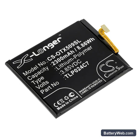 Alcatel 1X Replacement Battery, 3.85V, 2300mAh, Li-Polymer 1