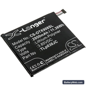 Alcatel TIM XL 2018 Replacement Battery, 3.85V, 2950mAh, Li-Polymer 1