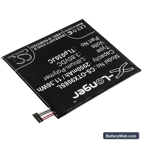 Alcatel TIM XL 2018 Replacement Battery, 3.85V, 2950mAh, Li-Polymer 2