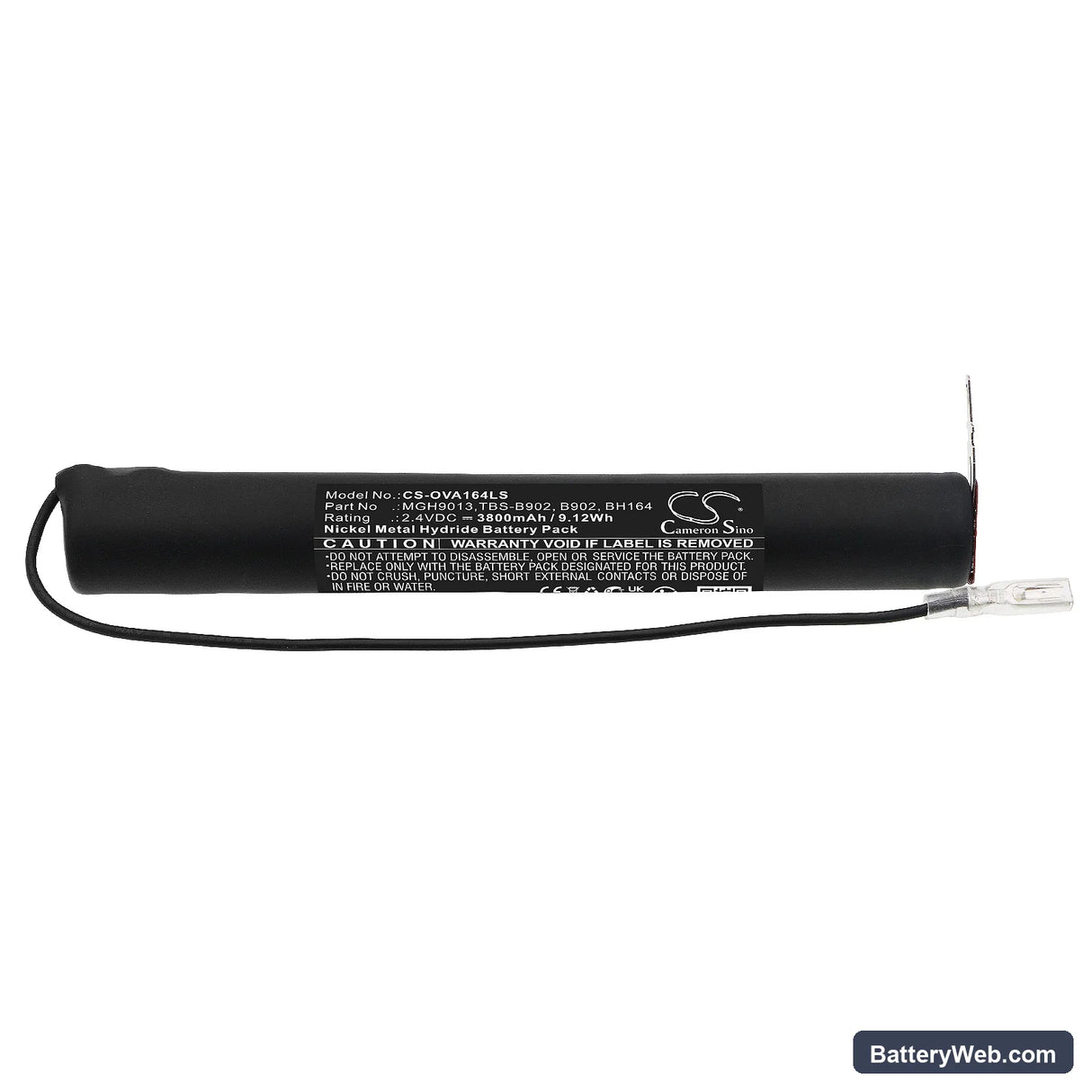 Mackwell BH164 Replacement Battery, 2.4V, 3800mAh, Ni-MH 3