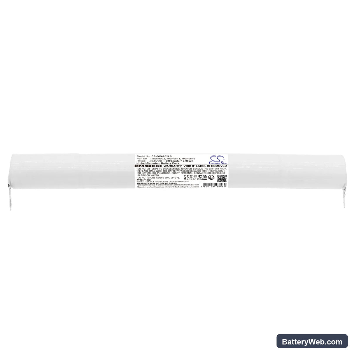 URA MGN9022 Replacement Battery, 6V, 2000mAh, Ni-CD 3