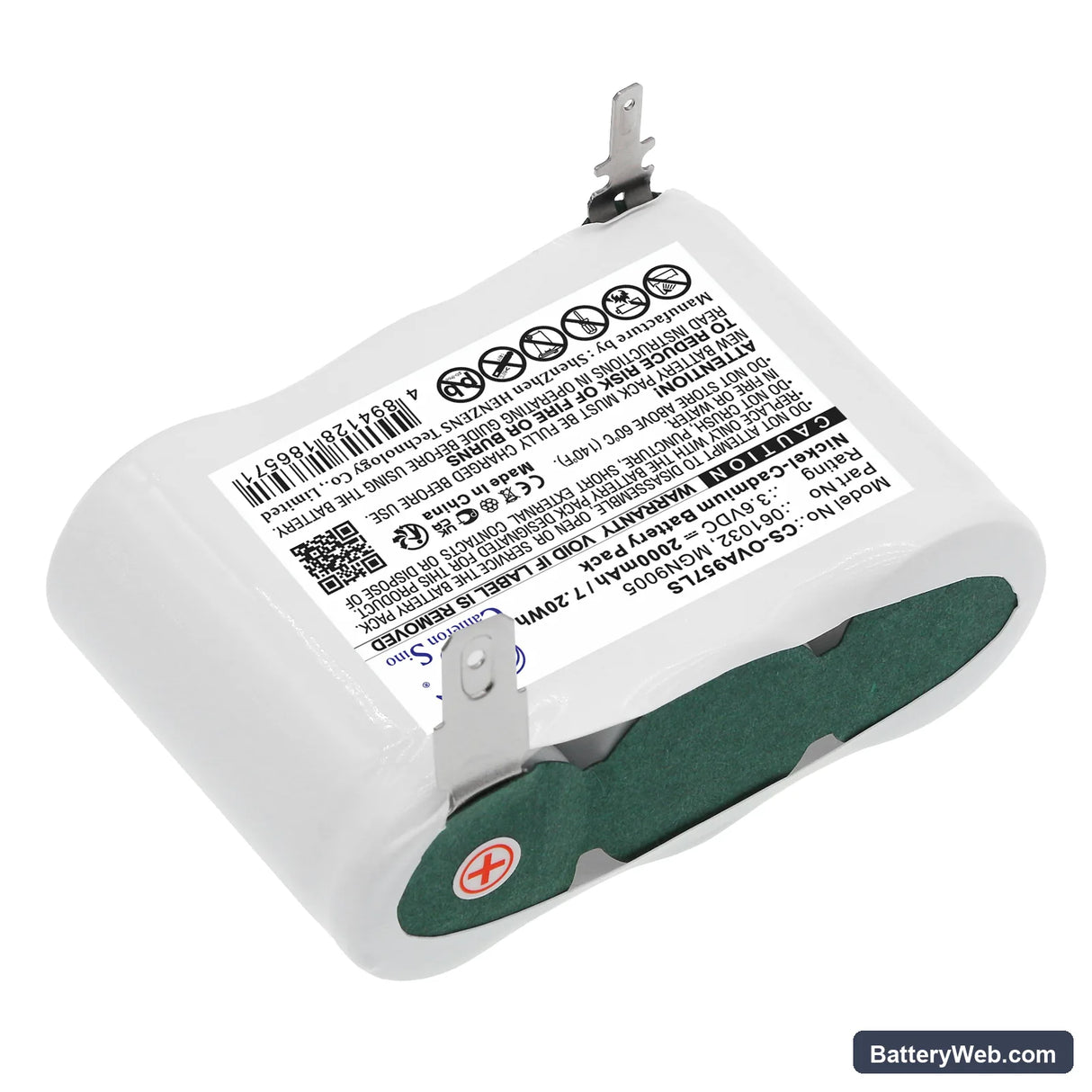 Legrand 121420 Replacement Battery, 3.6V, 2000mAh, Ni-CD 2