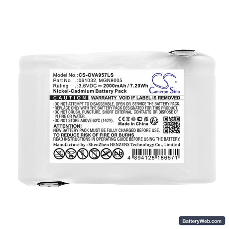 Legrand 121420 Replacement Battery, 3.6V, 2000mAh, Ni-CD 3