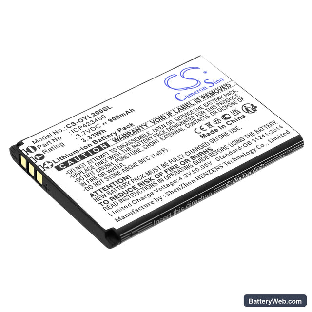 Olympia Happy II Replacement Battery, 3.7V, 900mAh, Li-ion 1